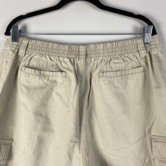 Mickey Mouse Disney Store Cargo Shorts Mens Large Beige Elastic Waist - Picture 6 of 10